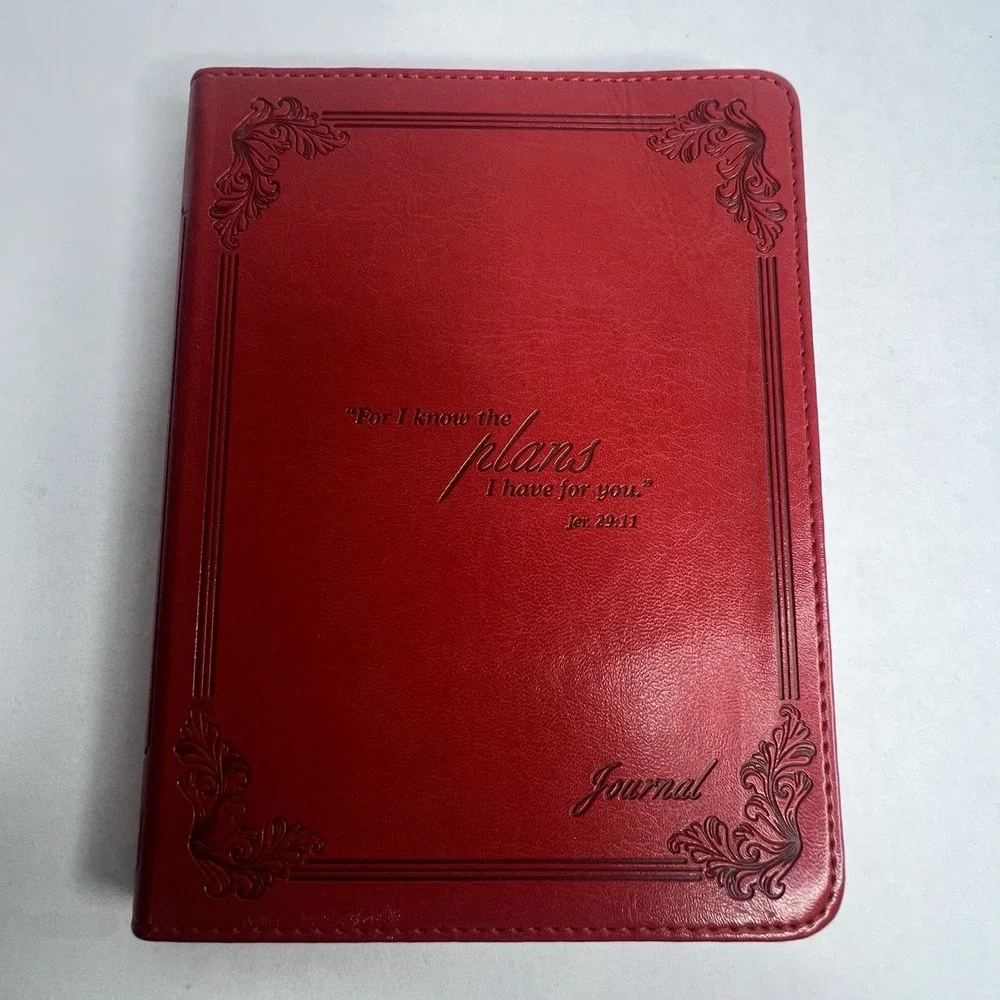 Red Faux Leather Jer 29:11 Blank Gift Journal I Know The Plans I Have For You